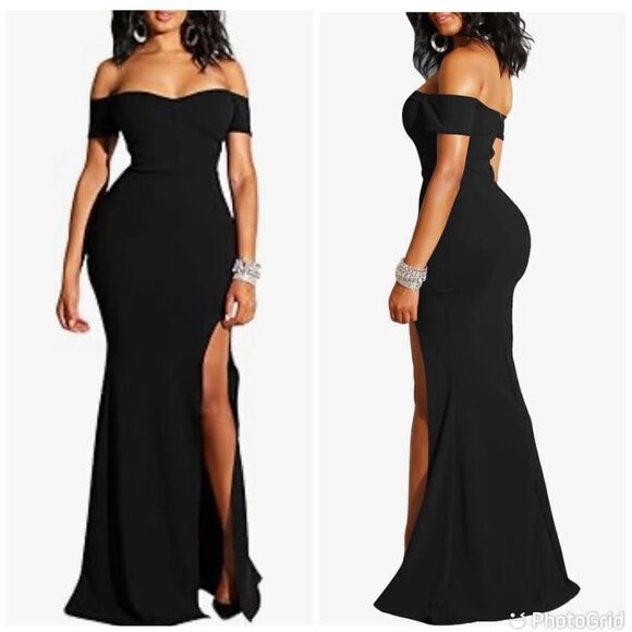 New Elegant Front Slit Formal Party Long Mermaid Dress - Picture 1 of 14